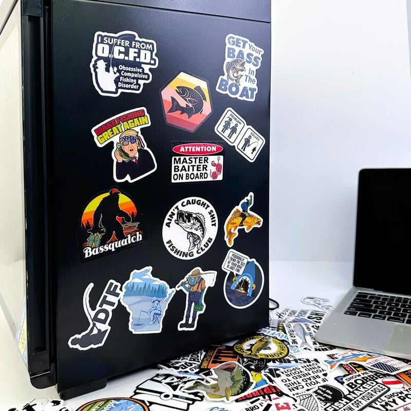 120 PCS Funny Fishing Stickers